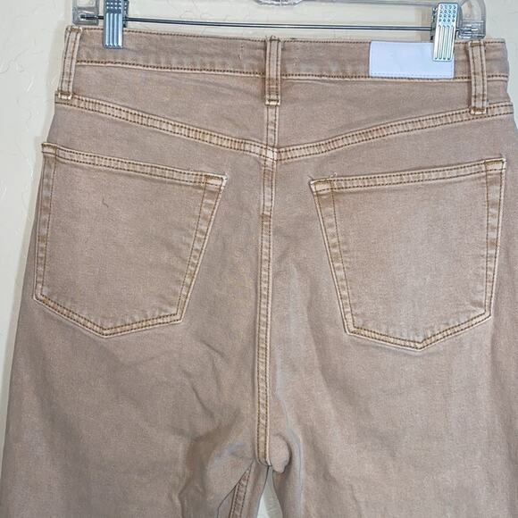 RE/DONE Originals 70s Ultra High Rise Stove Pipe In Washed Khaki - Picture 11 of 12